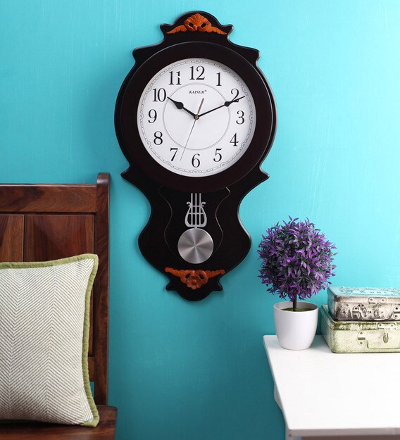 Buy Brown Solid Wood Analog Pendulum Clock by Kaiser Online Pendulum