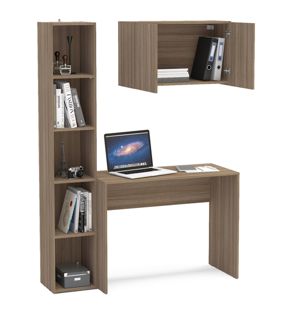 Buy Karanga Study Table with Book Shelf & Cabinet in Light Walnut ...