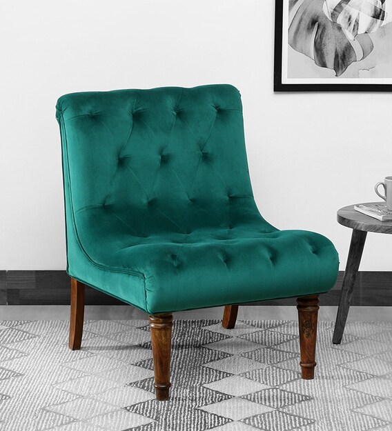 turquoise slipper chair