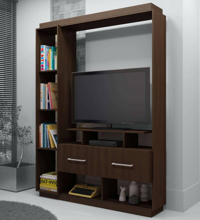 Buy Kagami Tv Unit in Nut Brown Finish By Mintwud Online TV Units