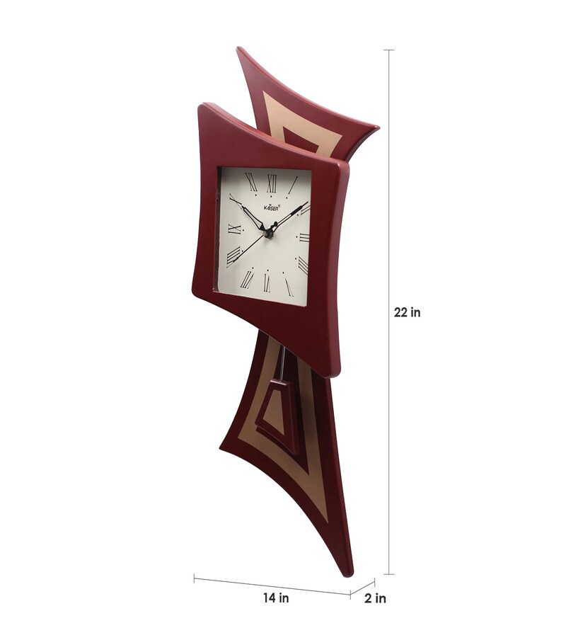 Buy Brown Wood Pendulum Clock by Kaiser Online Pendulum Clocks Clocks Home Decor