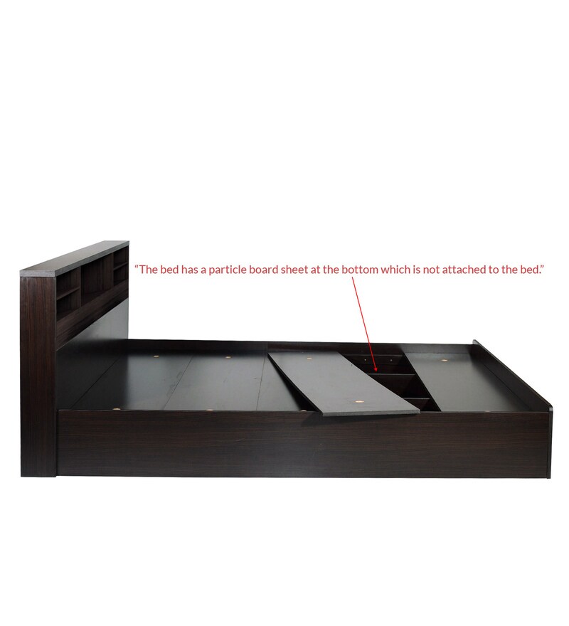 Buy Kaito King size Bed with Storage in Wenge Finish by Mintwud Online