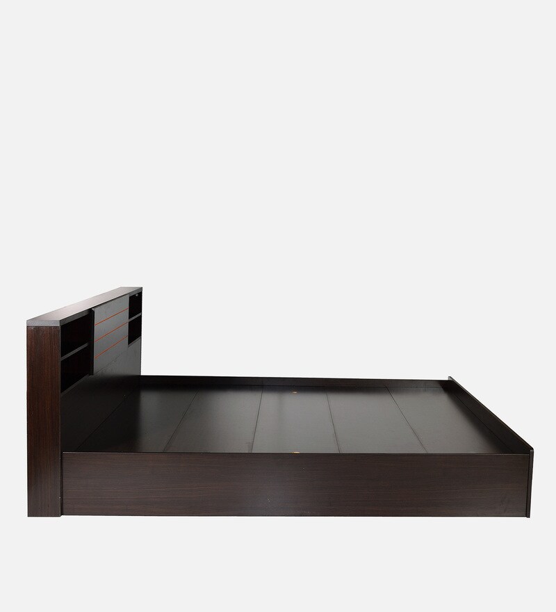 Buy Kaito King Size Bed in Wenge Finish with Box Storage Online Modern King Size Beds Beds