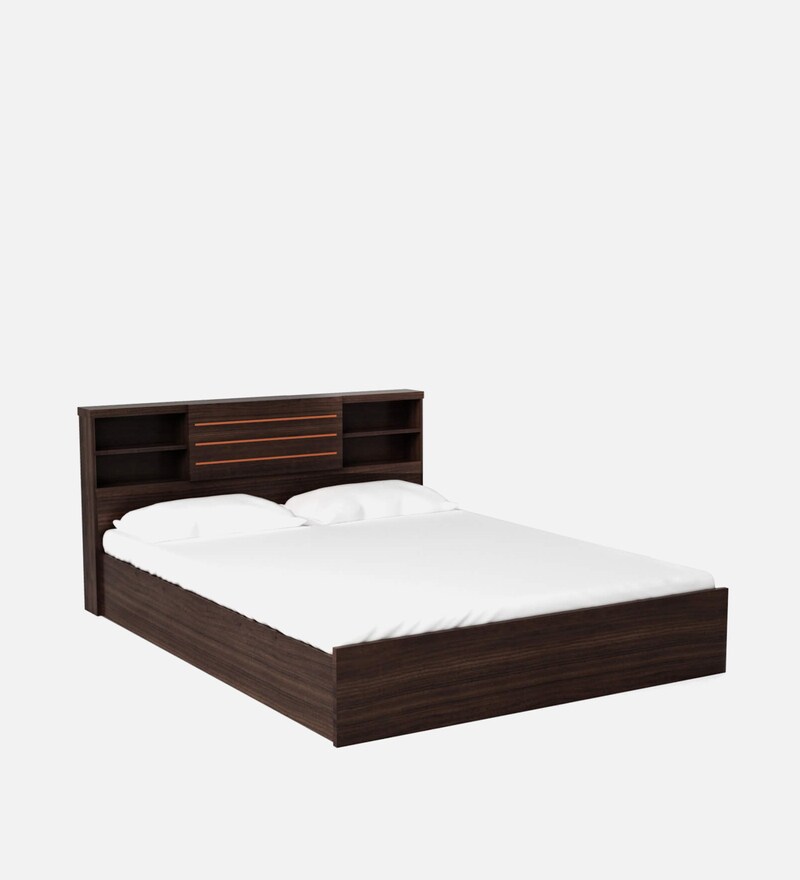 Buy Kaito Queen Size Bed in Wenge Coour with Box Storage By Mintwud