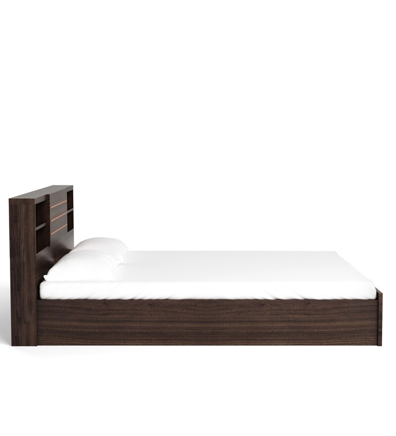 Buy Kaito Queen Size Bed With Box Storage In Wenge Finish By Mintwud