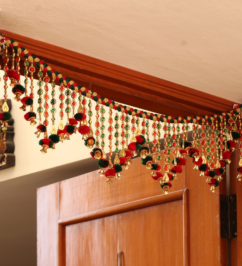 Buy Multicolor Fabric Door Bandhanwar Toran by Online