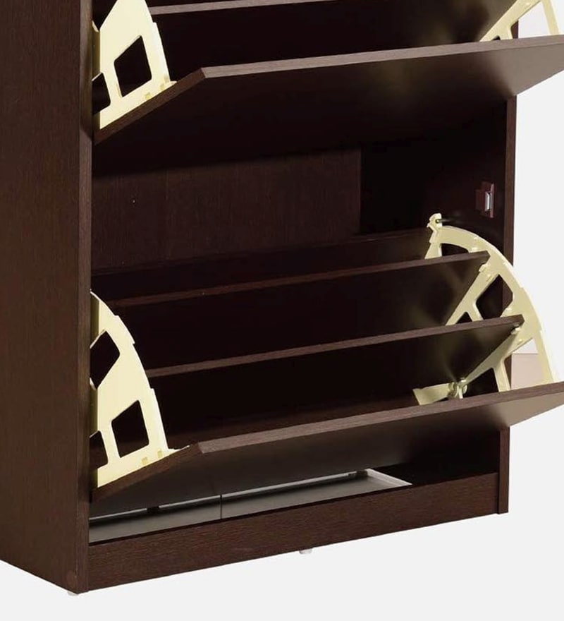Buy Kazuo Tilt Out Shoe Rack in Columbia Walnut Finish By Mintwud