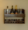 Kaaro Mango Wood Wall Mounted Wine Rack In Natural Brown Finish