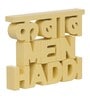 Kabab Mein Haddi Yellow Engineered Wood Showpiece