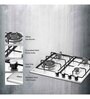 Kaff 4 Burners Glass Gas Hob Ne4B60Ss (Isi Mark), Silver