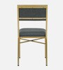 Kaffka Metal 6 Seater Dining Set In Brass Electroplating Finish With White Porcelain Top