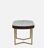 Kaffka Metal 6 Seater Dining Set In Brass Electroplating Finish With White Porcelain Top