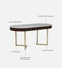 Kaffka Metal 6 Seater Dining Set In Brass Electroplating Finish With White Porcelain Top
