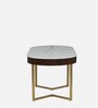 Kaffka Metal 6 Seater Dining Set In Brass Electroplating Finish With White Porcelain Top