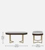 Kaffka Metal 6 Seater Dining Set In Brass Electroplating Finish With White Porcelain Top