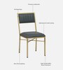 Kaffka Metal 6 Seater Dining Set In Brass Electroplating Finish With White Porcelain Top