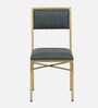 Kaffka Metal 6 Seater Dining Set In Brass Electroplating Finish With White Porcelain Top