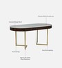 Kaffka Metal 6 Seater Dining Set In Brass Electroplating Finish With White Porcelain Top