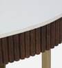 Kaffka Metal Coffee Table In Gold Colour With Porcelain Top & Fluted Detail