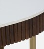 Kaffka Metal Coffee Table In Gold Colour With Porcelain Top & Fluted Detail
