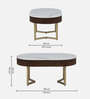 Kaffka Metal Coffee Table In Gold Colour With Porcelain Top & Fluted Detail