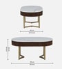 Kaffka Metal Coffee Table In Gold Colour With Porcelain Top & Fluted Detail