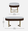Kaffka Metal Coffee Table In Gold Colour With Porcelain Top & Fluted Detail
