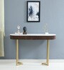 Kaffka Metal Console Table In Brass Electroplating Finish With White Porcelain Top