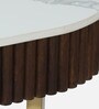 Kaffka Metal Console Table In Brass Electroplating Finish With White Porcelain Top