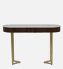 Kaffka Metal Console Table In Brass Electroplating Finish With White Porcelain Top