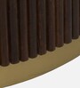 Kaffka Sheesham Wood Coffee Table In Walnut Finish With White Porcelain Top & Fluted Detail