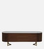 Kaffka Sheesham Wood Tv Console In Brass Electroplating Finish With White Porcelain Top