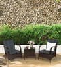 Kailua Wicker Patio Table & Chair Set In Brown Colour (Set Of 2 Chairs)