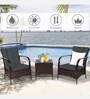 Kailua Wicker Patio Table & Chair Set In Brown Colour (Set Of 2 Chairs)
