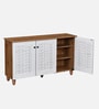 Kaira 3 Door Shoe Rack In Oak And White Finish
