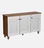 Kaira 3 Door Shoe Rack In Oak And White Finish