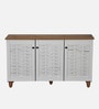 Kaira 3 Door Shoe Rack In Oak And White Finish