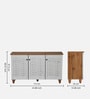 Kaira 3 Door Shoe Rack In Oak And White Finish