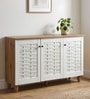 Kaira 3 Door Shoe Rack In Oak And White Finish