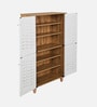 Kaira 4 Door Shoe Rack In Oak And White Finish