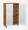 Kaira 4 Door Shoe Rack In Oak And White Finish