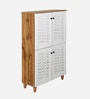 Kaira 4 Door Shoe Rack In Oak And White Finish