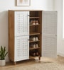 Kaira 4 Door Shoe Rack In Oak And White Finish