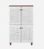 Kaira 4 Door Shoe Rack In Oak And White Finish