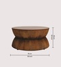 Kairo Solid Wood Drum Shaped Coffee Table In Black Finish