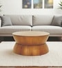 Kairo Solid Wood Drum Shaped Coffee Table In Natural Oak Finish