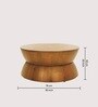 Kairo Solid Wood Drum Shaped Coffee Table In Natural Oak Finish