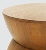 Kairo Solid Wood Drum Shaped Coffee Table In Natural Oak Finish