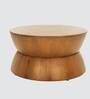 Kairo Solid Wood Drum Shaped Coffee Table In Natural Oak Finish
