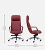 Kairo Leatherette High Back  Red Colour Office Chair In Matte Finish